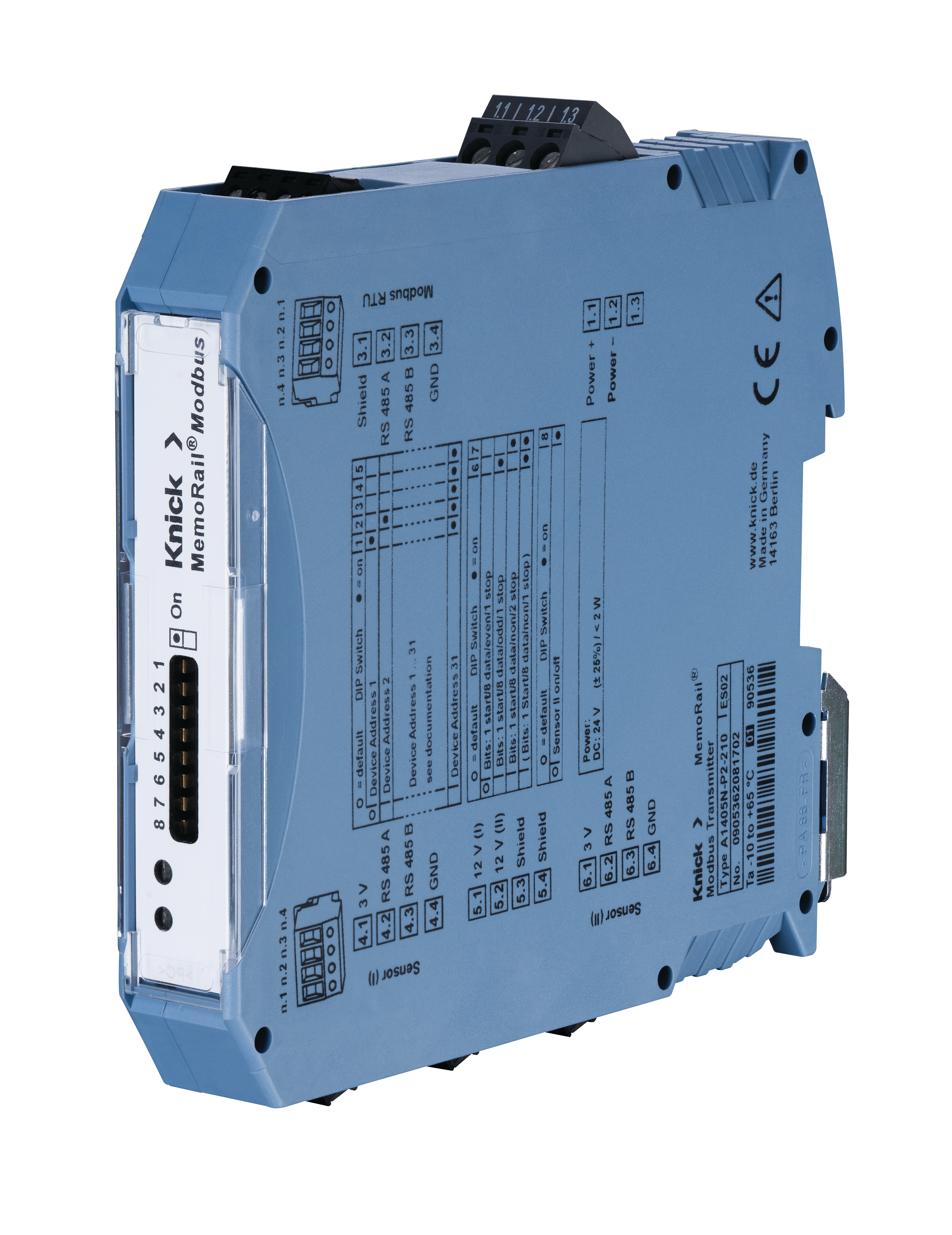 MemoRail Modbus A1405N Compact Multiparameter Transmitter | Memosens Sensors | Modbus RTU | 1 Channel