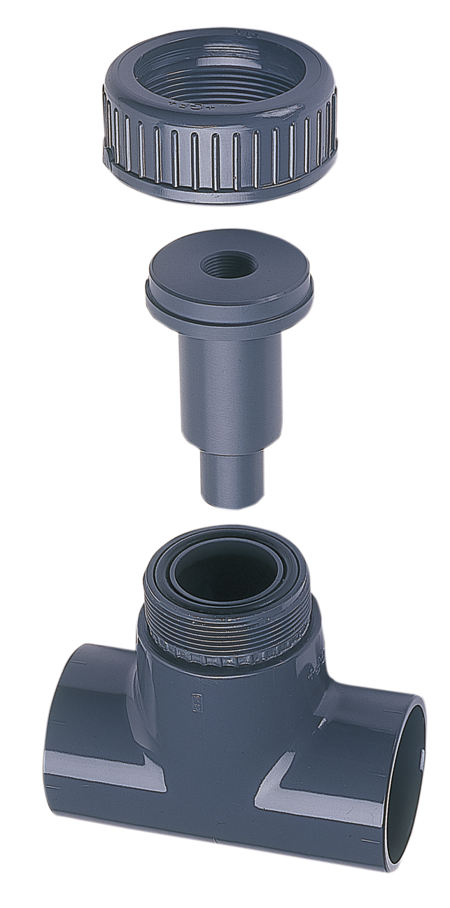 ARF101 Flow-Through Fitting | PVC | One sensor with PG 13.5 connection, 12 mm diameter and 120 mm length