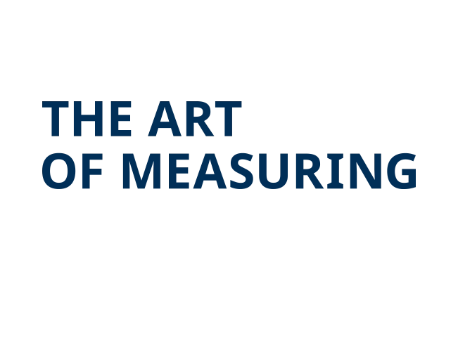 Blauer Schriftzug mit The Art of Measuring