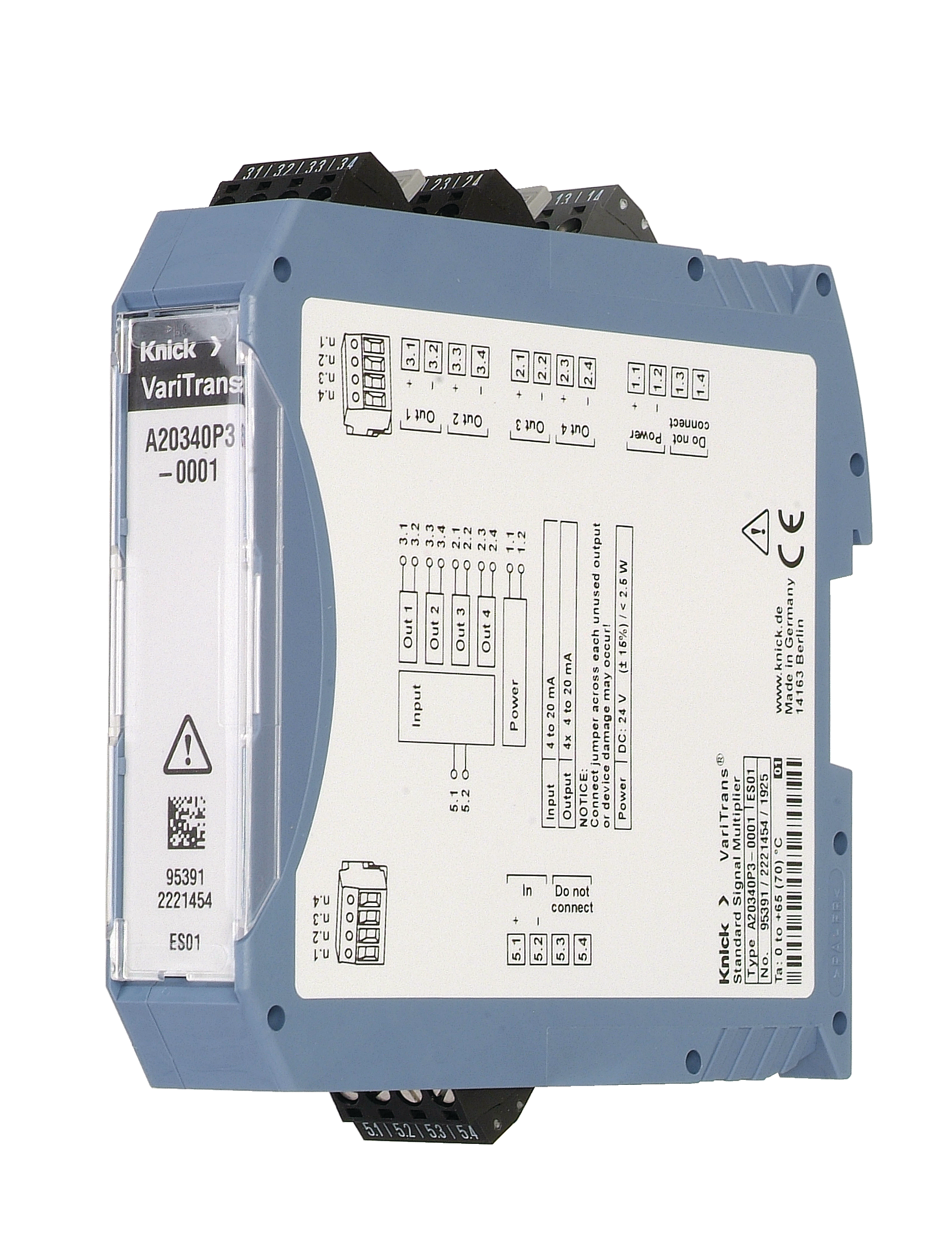 A20340 Signal Multiplier | Input 0(4) … 20 mA or 0…10V | 4x 500 ohms output load