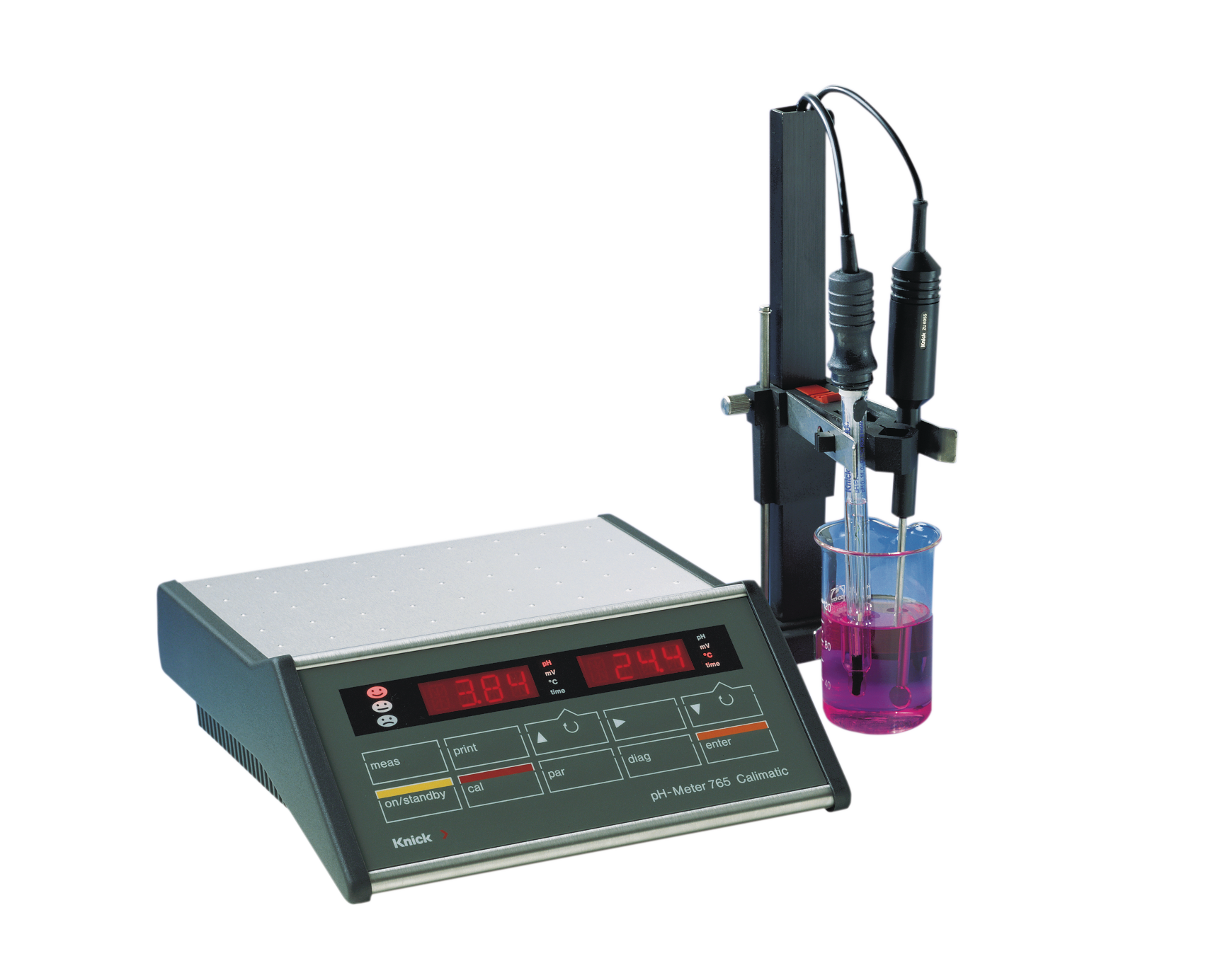 765 Laboratory pH Meter | Automatic device test (Fullcheck) and calibration (Calimatic) | Records for QM documentation according to ISO 9000 and GLP